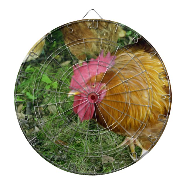 Rooster on the Prowl Dartboard (Front)