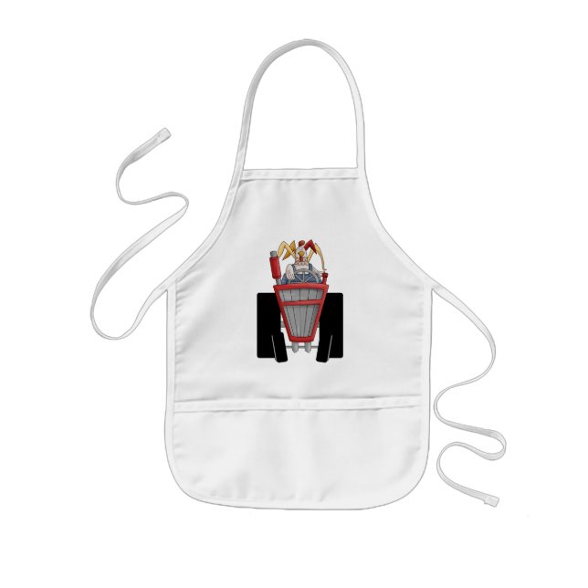 Rooster On Tractor Kids Apron (Front)