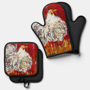 Rooster Oven Mitt & Pot Holder Set