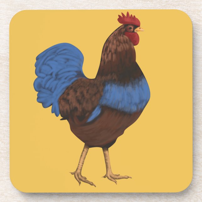 Rooster Painting Coaster (Front)