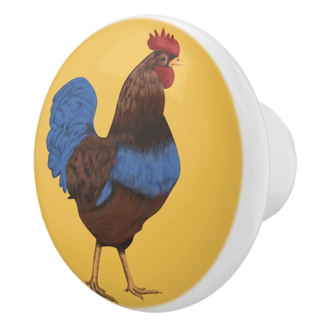 Rooster Painting Custom Ceramic Knob (Right)