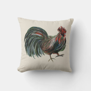 Rooster Painting Farmhouse Style Pillow