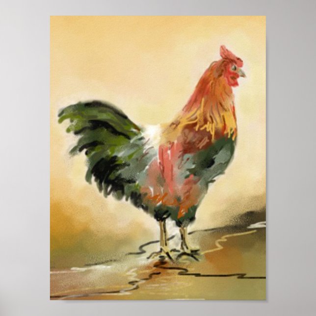 Rooster painting poster (Front)