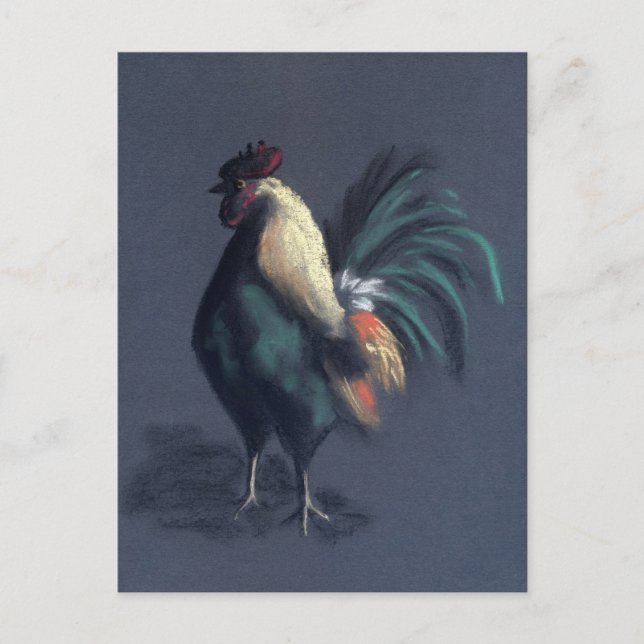 Rooster Pastel Postcard (Front)
