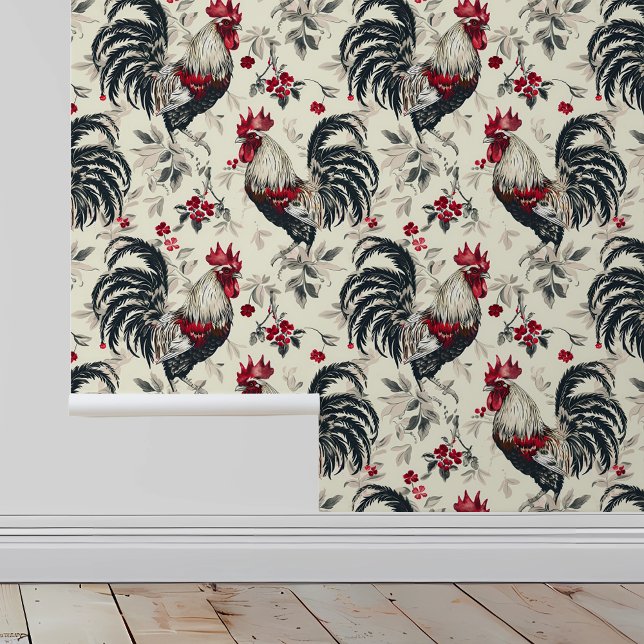 Rooster Pattern Kitchen  Wallpaper (Creator Uploaded)
