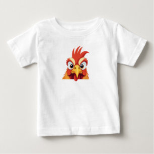Rooster Peeking Cute Adorable Funny Animal Cartoon Baby T-Shirt