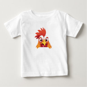 Rooster Peeking Cute Adorable Funny Animal Cartoon Baby T-Shirt
