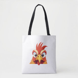 Rooster Peeking Cute Adorable Funny Animal Cartoon Tote Bag