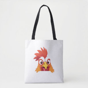 Rooster Peeking Cute Adorable Funny Animal Cartoon Tote Bag