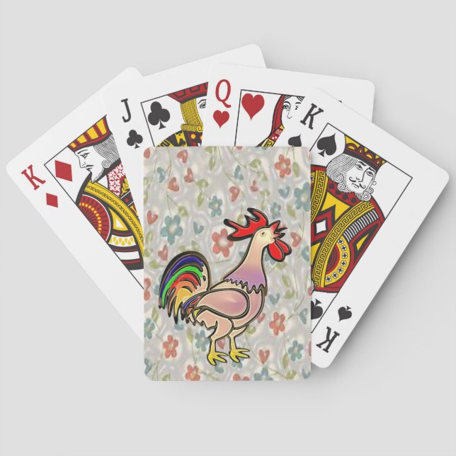 Rooster Playing Card Deck (Back)