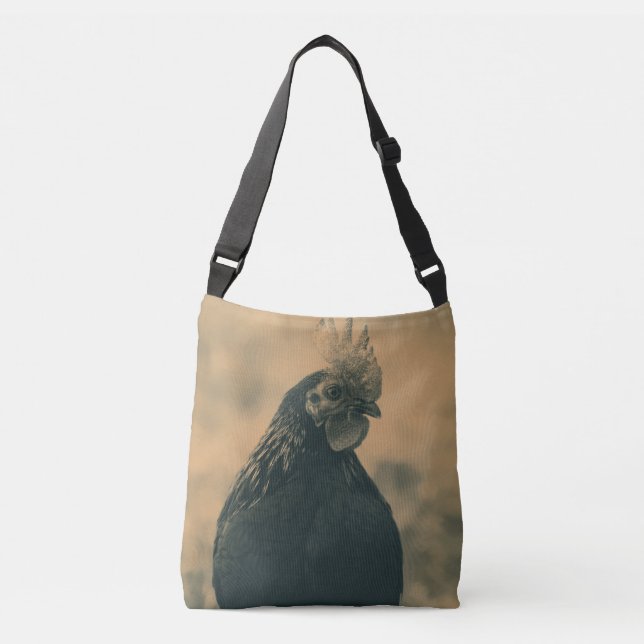 Rooster Portrait Crossbody Bag (Front)