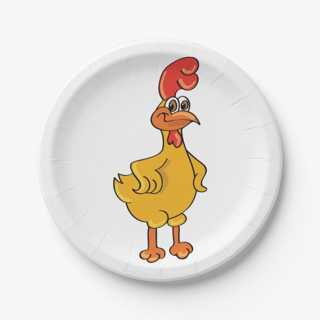 Rooster Pose Paper Plate (Front)
