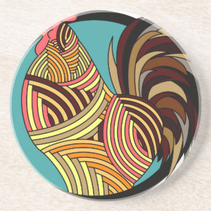 rooster poultry animal farm coaster