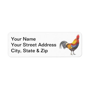 Rooster Return Address Label