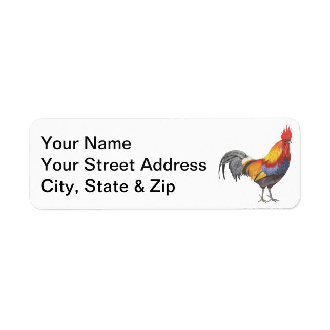 Rooster Return Address Label (Front)