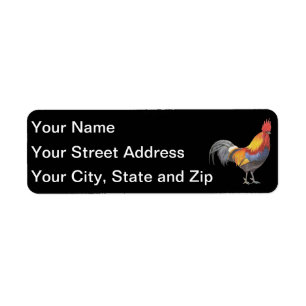 Rooster Return Address Label