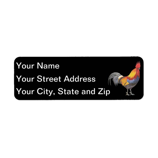 Rooster Return Address Label (Front)