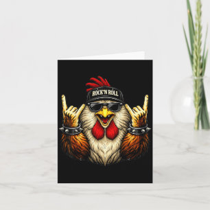 Rooster Rock On Music Heavy Metal Funny Gifts Men Card
