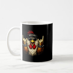 Rooster Rock On Music Heavy Metal Funny Gifts Men  Coffee Mug