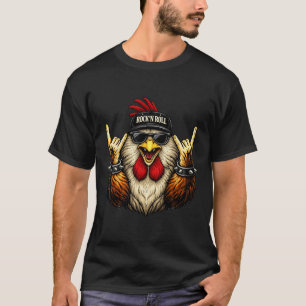 Rooster Rock On Music Heavy Metal Funny Gifts Men T-Shirt