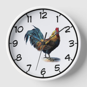 Rooster Round Acrylic Wall Clock