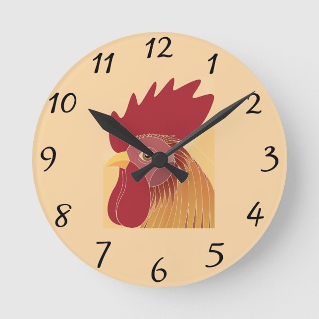Rooster Round Clock (Front)