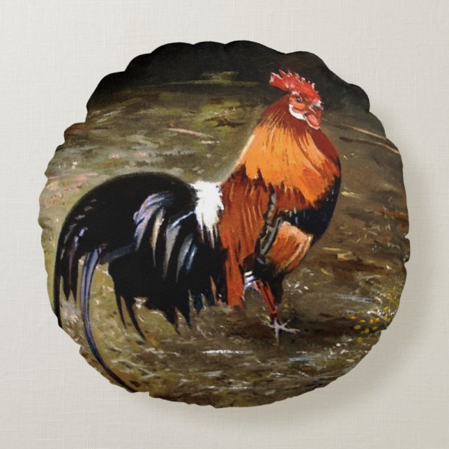 Rooster Round Cushion (Front)