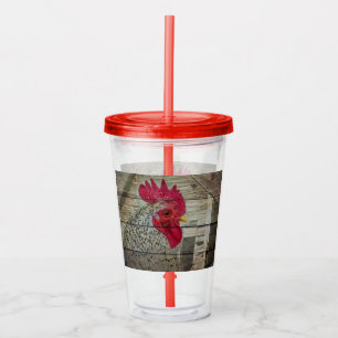 Rooster Rustic Chicken Coop Barn Board Acrylic Tumbler