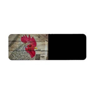 Rooster Rustic Chicken Coop Barn Board Return Address Label