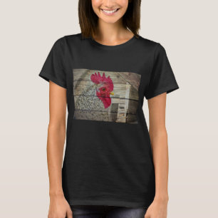 Rooster Rustic Chicken Coop Barn Board T-Shirt