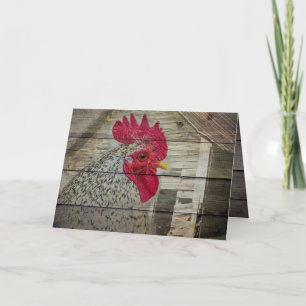 Rooster Rustic Chicken Coop Note Card