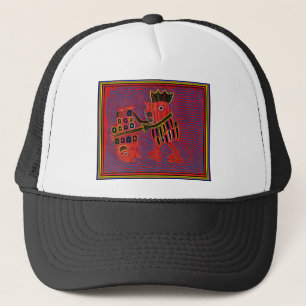 Rooster Scaling a Fish with a Machete Trucker Hat