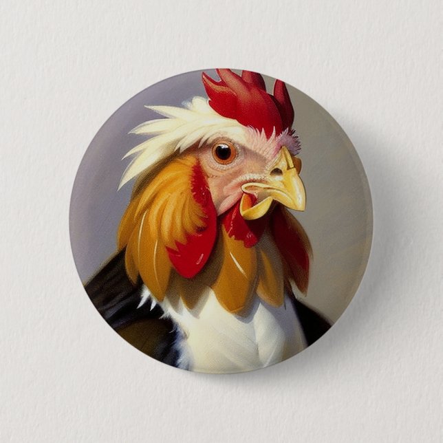 Rooster Shooster 6 Cm Round Badge (Front)
