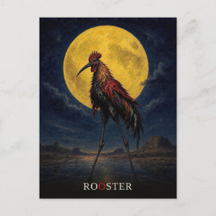 Rooster Short Cape gothic Surreal Postcard