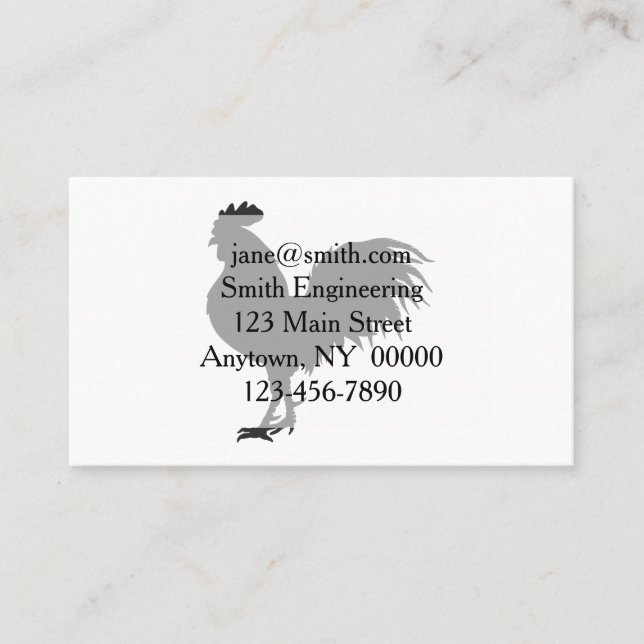 Rooster  silhouette  - Choose background colour Business Card (Front)