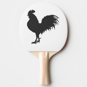Rooster silhouette - Choose background colour Ping Pong Paddle