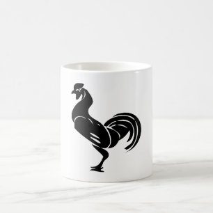 Rooster silhouette coffee mug