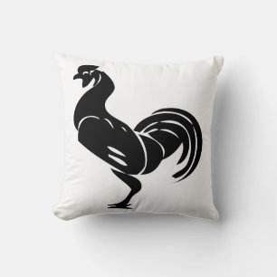 Rooster silhouette cushion
