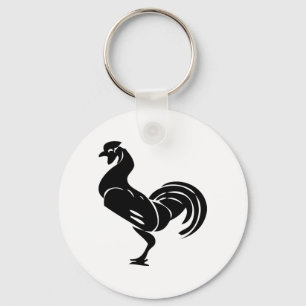 Rooster silhouette key ring