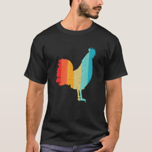 Rooster Silhouette Retro Vintage Style 70s 80s Dis T-Shirt