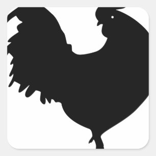 Rooster Silhouette Square Sticker
