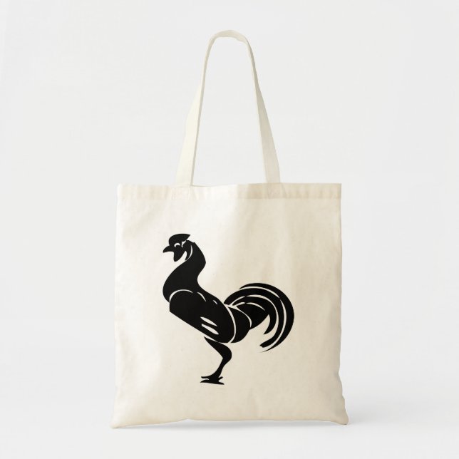 Rooster silhouette tote bag (Front)