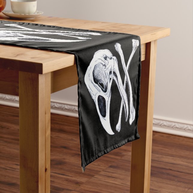 Rooster Skull and Crossbones Short Table Runner (In Situ)
