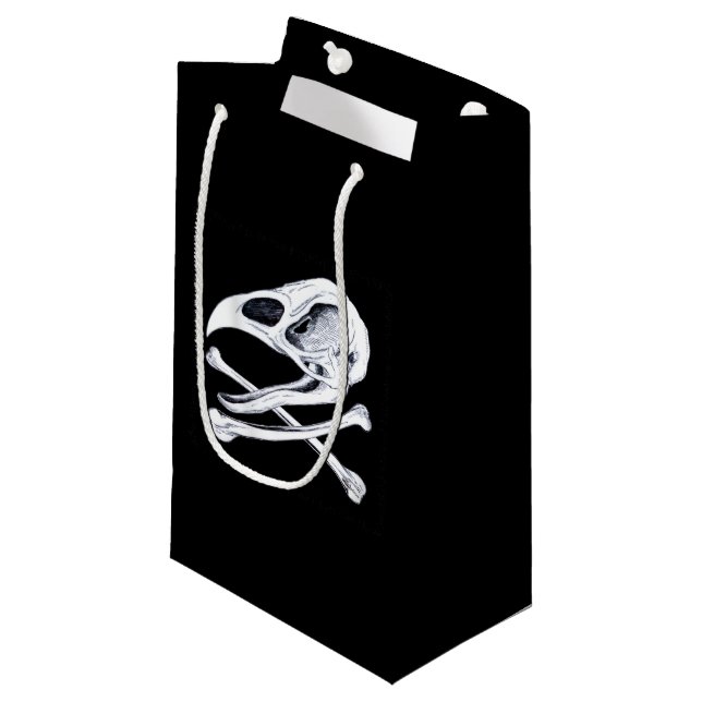 Rooster Skull and Crossbones Small Gift Bag (Front Angled)