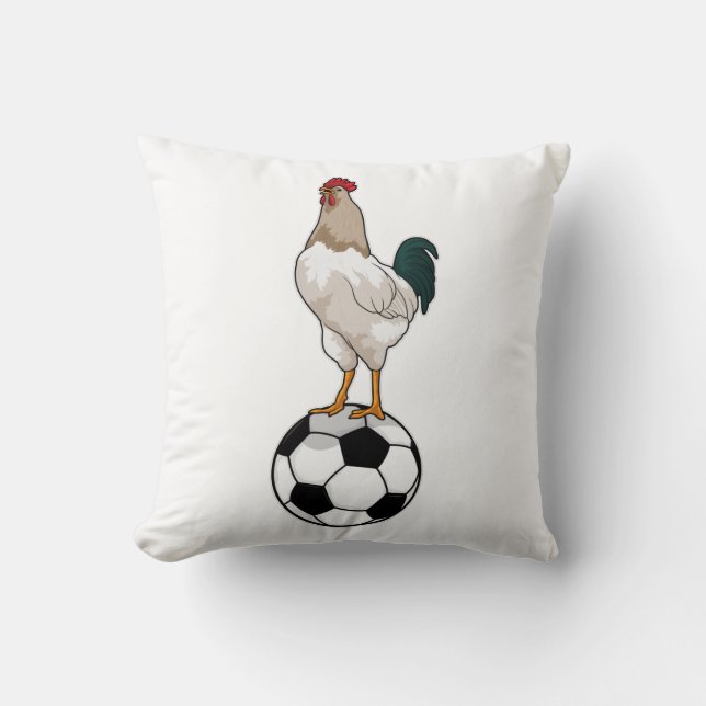 Rooster Soccer player Soccer Cushion (Front)
