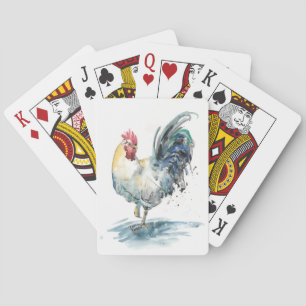 Rooster Splash - Watercolor Playing Cards