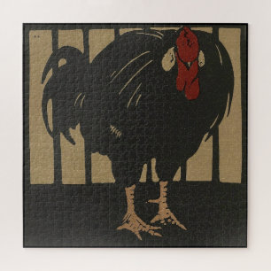Rooster - Square Animals Illustration Jigsaw Puzzle