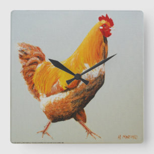 Rooster Square Wall Clock
