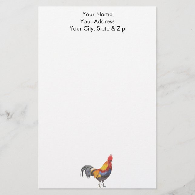 Rooster Stationery (Front)