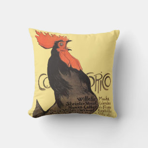 Rooster Steinlen Cocorico French Art Cushion